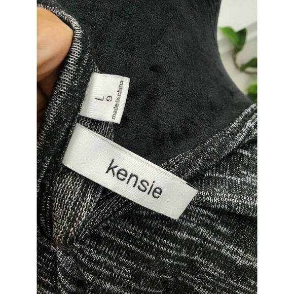 Kensie Women's Gray Polyester Round Neck Long Sleeve Knee Length Dress Size L - Picture 9 of 12